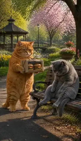 #creatorsearchinsights  🐱❤️ A Burger Tastes Better... When It's Shared With A Friend. 🍔😹 Because Happiness Grows When You Share It. 🐾✨ #fyppppppppppppppppppppppp  #foryoupage  #viral  #fyp 