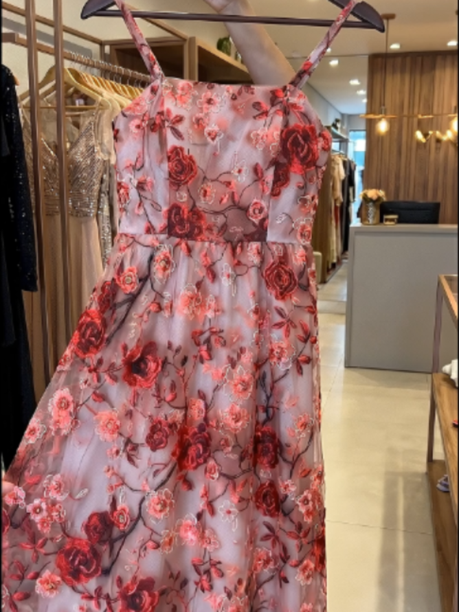 Vestido Longo Estampado Floral
