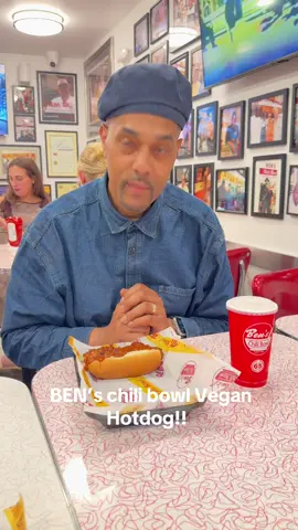 Ben’s chili bowl, vegan hotdog for the first time. DC! 