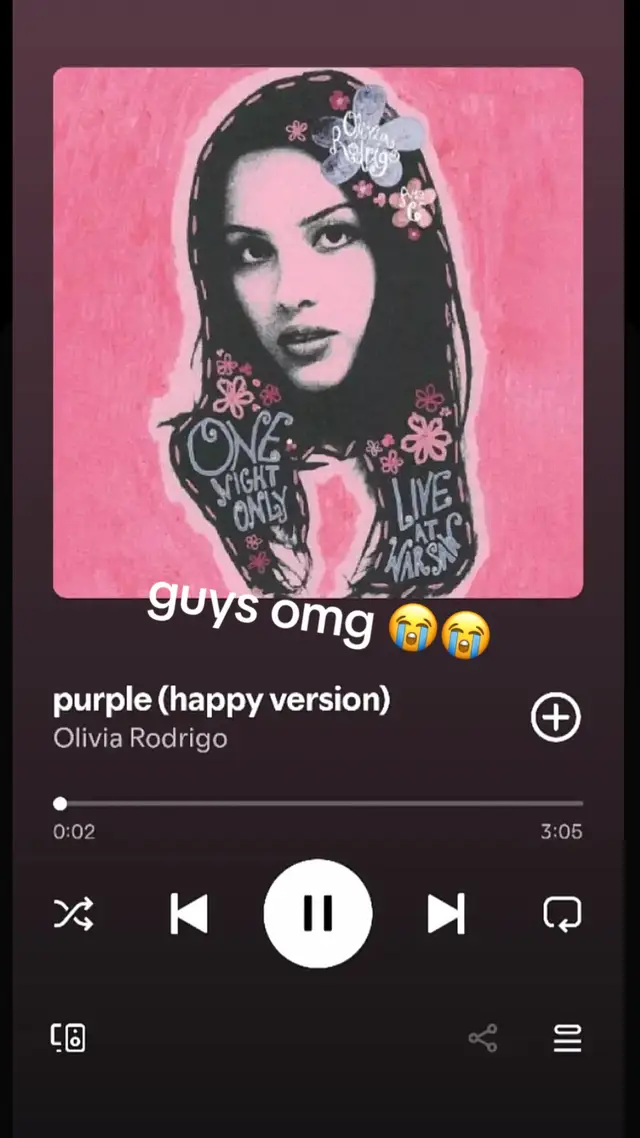 Olivia Rodrigo airdropped fans “Purple - Happy Version” just after tonight’s ono show in NYC! ITS SO GOOD!🥹 #oliviarodrigo #yspsfagsil #purplehappyversion #thecure #dropdead 
