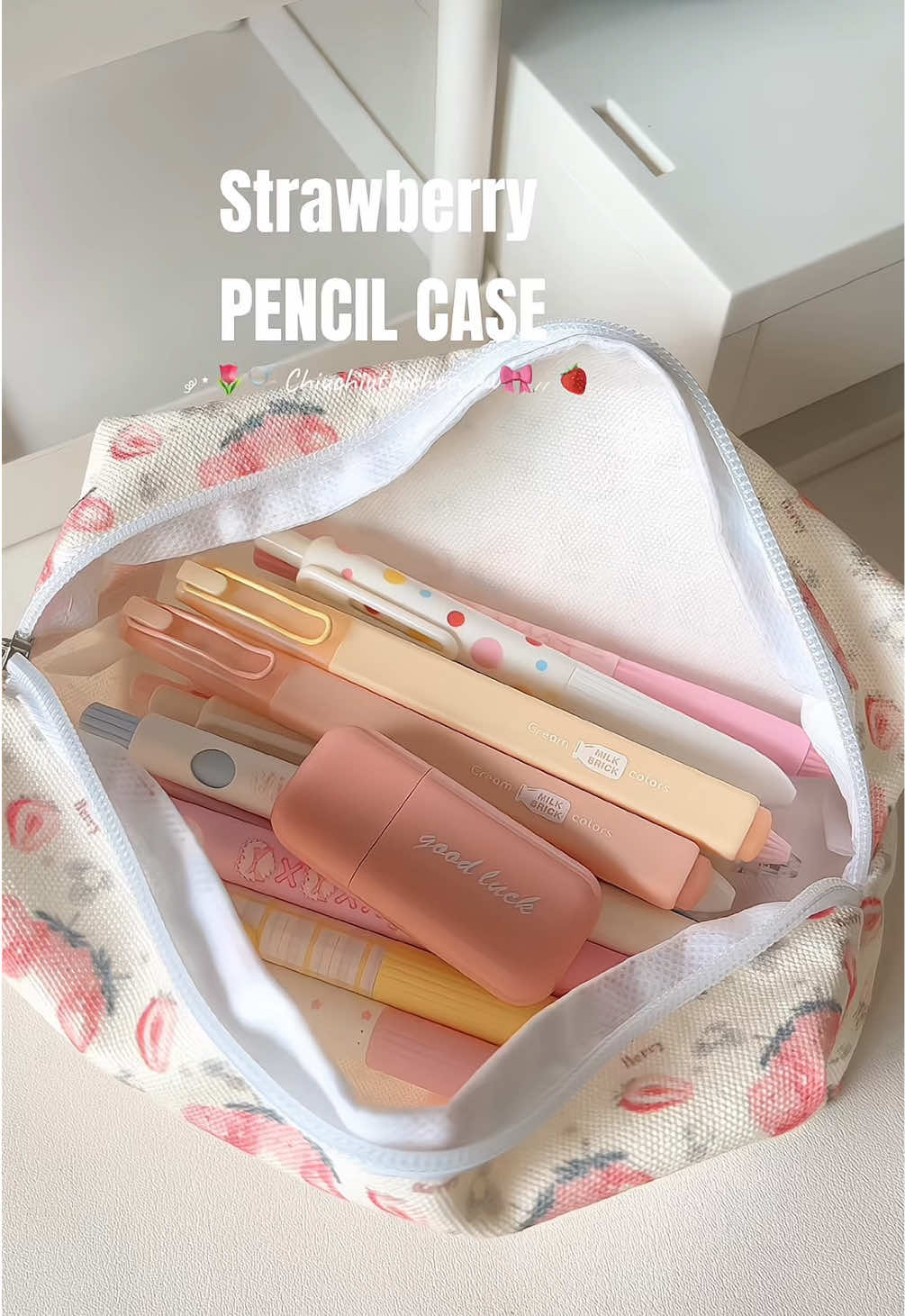 Strawberry pencil case #chiuchiuthichreview #fytシ #student #study 