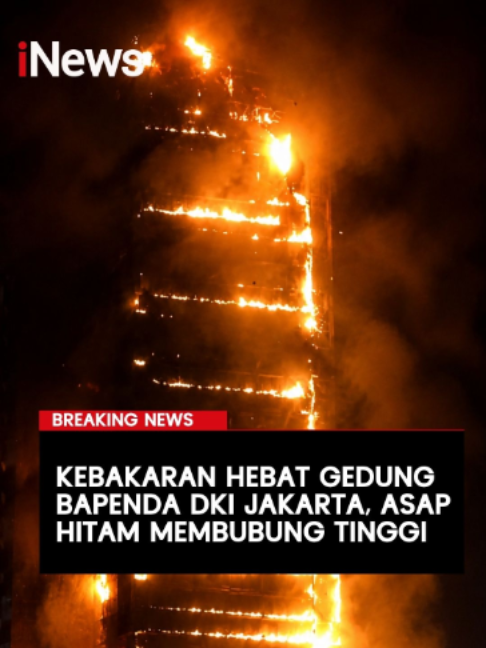 Kebakaran melanda Gedung Badan Pendapatan Daerah (Bapenda) DKI Jakarta di Jalan Abdul Muis Nomor 66, Petojo Selatan, Gambir, Jakarta Pusat, Jumat (7/8/2026) malam. Sebanyak 20 unit dan 100 personel pemadam kebakaran (damkar) dikerahkan.  Dalam keterangan yang disampaikan Command Centre Gulkarmat, kebakaran dilaporkan terjadi sekitar pukul 21.30 WIB. Sebanyak 20 unit dan 100 personel damkar dikerahkan ke lokasi untuk mempercepat proses pemadaman. Hingga kini, belum diketahui penyebab peristiwa kebakaran tersebut, termasuk ada tidaknya korban dalam insiden ini. #BreakingNews #Kebakaran #Bapenda #Jakarta #iNews  Creator: AMR/KS