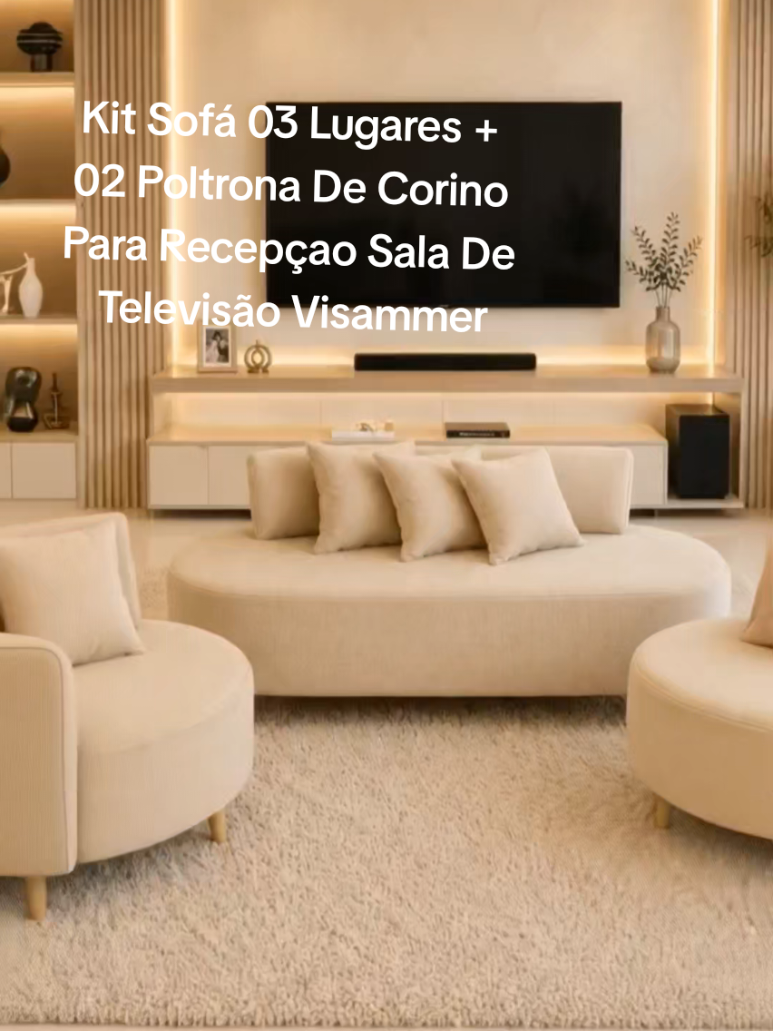 Kit Sofá 03 Lugares + 02 Poltrona De Corino Para Recepçao Sala De Televisão Visammer#jogodesofá#shopee #viral #promoçao #divulgaçao @Achadinhos Showdmais 