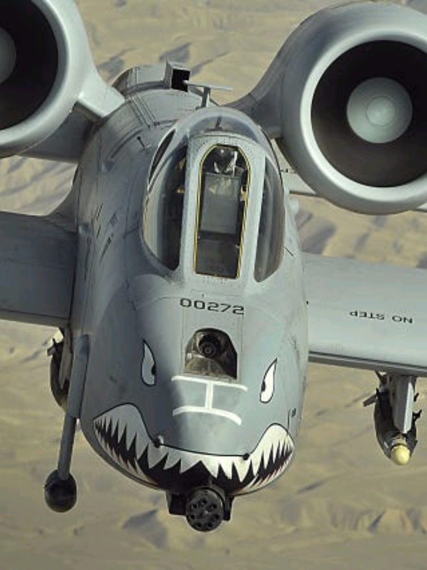 The Fairchild Republic A-10 Thunderbolt II, nicknamed the 