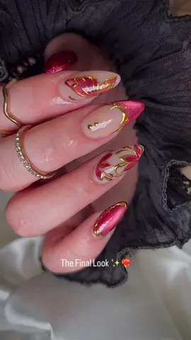 POV: When Cat Eye meets Gold Chrome ❤️‍🔥✨ From Cat Eye petals and French tips to butterfly details, finished with the perfect touch of gold. 🦋✨ Which detail is your favorite? #CatEyeNails #GoldChromeNails #ButterflyNails #NailArt #NailTok
