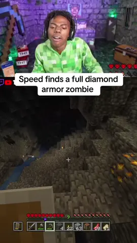 Speed finds a full diamond armor zombie🧟#ishowspeed #kaicenat #Minecraft #diamond #zombie 