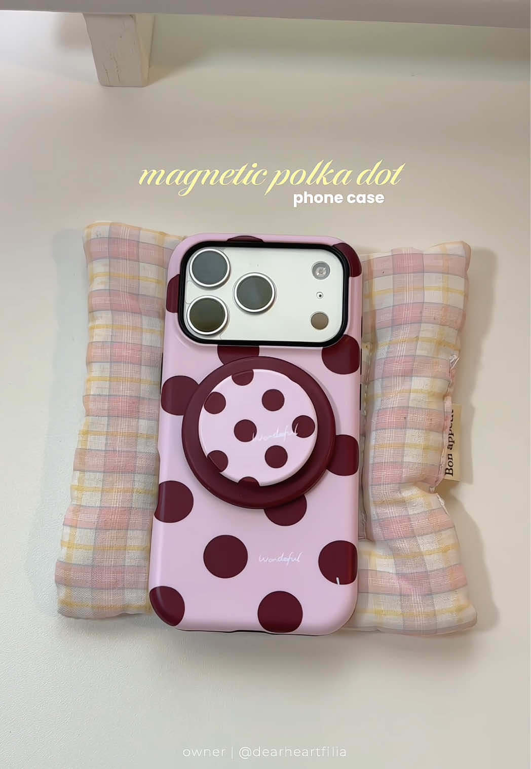 pretty polka dot phone case! ✨ #phonecase #magneticphonecase #phoneaccessories #aestheticphonecase #cutephonecases 