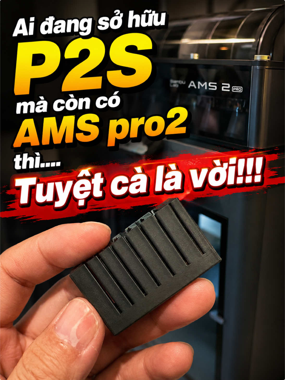 Con máy in đầu tiên mình sở hữu sau khi đắn đo rất nhiều là P2S BamBu combo. Đây mình cho câc bạn xem nó in đẹp và ổn định như thế nào. Chỉ cần xong lớp đầu là yên tâm đi ngủ mai thành phẩm mọi người ạ. #in3d #3dprint #phuvoin3d #xuhuong 