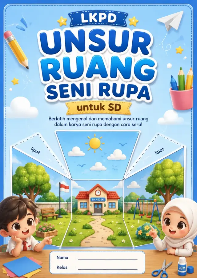 Belajar seni rupa jadi makin seru! 🎨✨ LKPD Unsur Ruang Seni Rupa untuk SD hadir dengan aktivitas mewarnai, menggunting, melipat, dan merakit hingga menjadi karya ruang 3D. 🖍️✂️📐 Cocok untuk pembelajaran Seni Rupa yang kreatif dan menyenangkan. 💙 📄 Siap print 🎨 8 jenis tema gambar menarik ✂️ Praktik langsung & mudah digunakan File PdF ukuran A4 , akses di : lynk.id/ibugurunurindah #fyp #lkpd #senirupa #kelas5 #gurusd