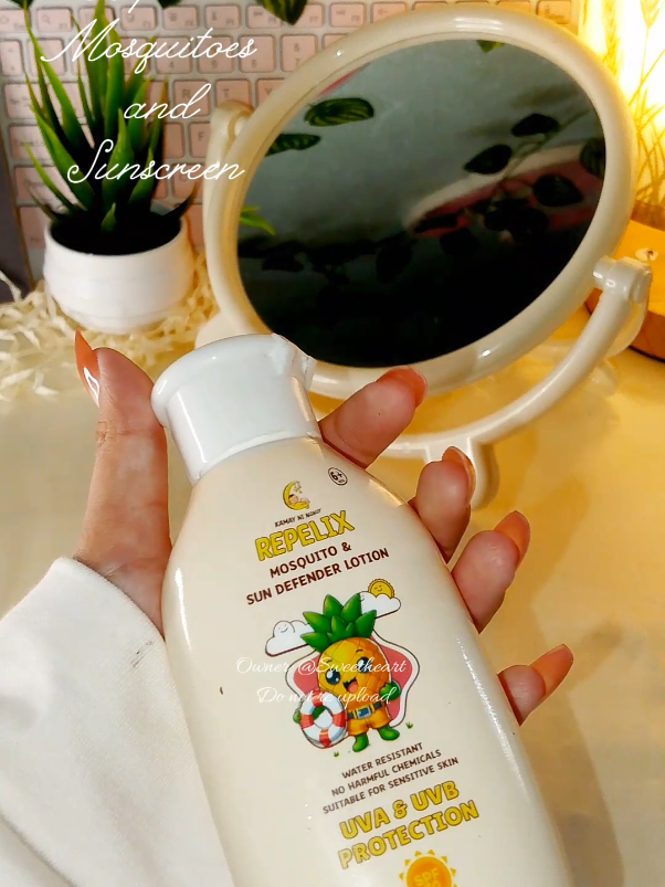 —Protected kana sa Araw at Lamok🌞💭 #suncreen #mosquito #lotion #kamayninanay #repelix 