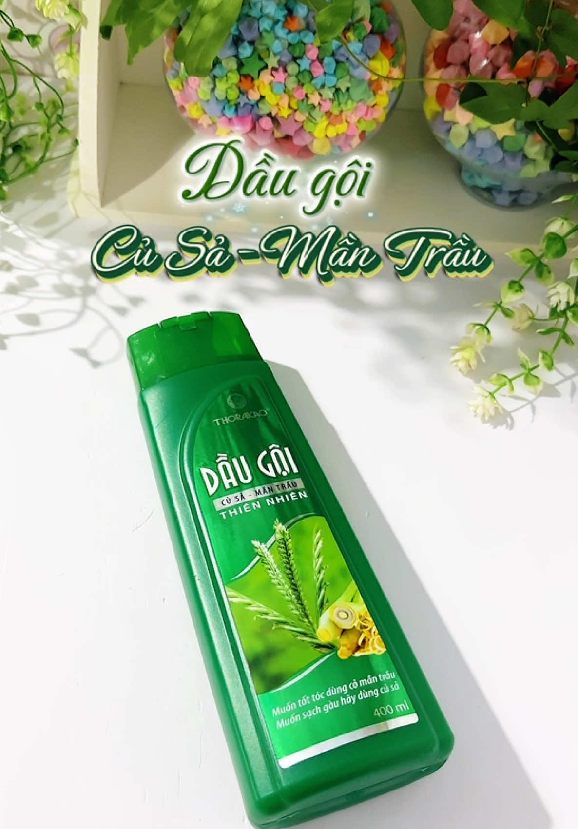 Dầu gội xả 2in1 CỦ SẢ MẦN TRẦU THORAKAO. Hỗ trợ làm sạch da đầu, hạn chế gãy rụng, nuôi dưỡng tóc bóng khoẻ. #daugoithiennhien #thorakao #gocnhocuahang94 