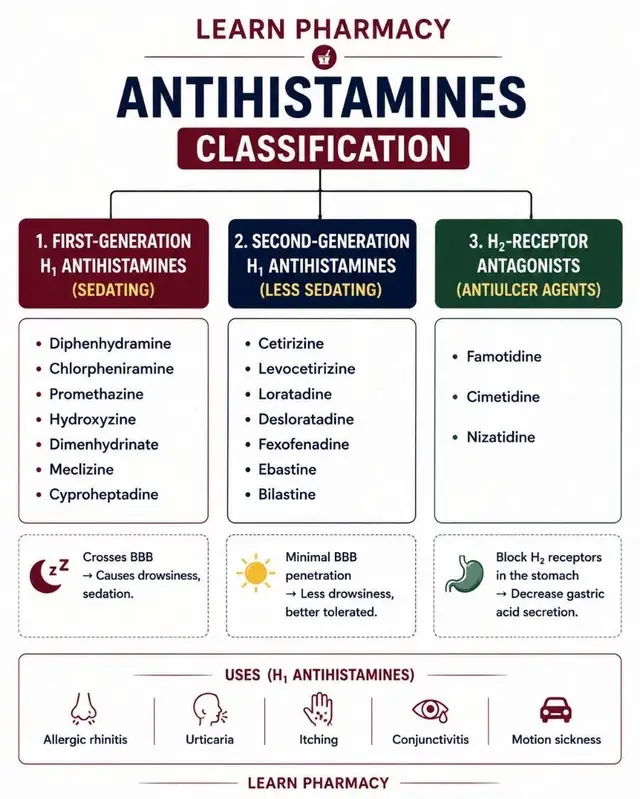 Anti allergic 😷drugs list 📝 Antihistamine easy list  every medico should know 📚 #pharmacologynotes  #fyp