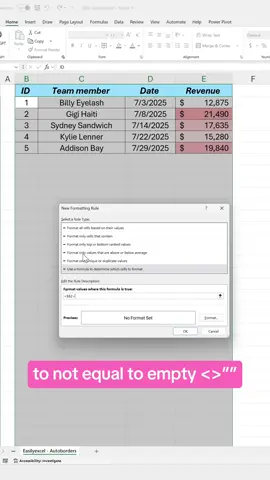 Learn how to create automatic borders in Excel using conditional formatting! #excel #spreadsheet #corporate 