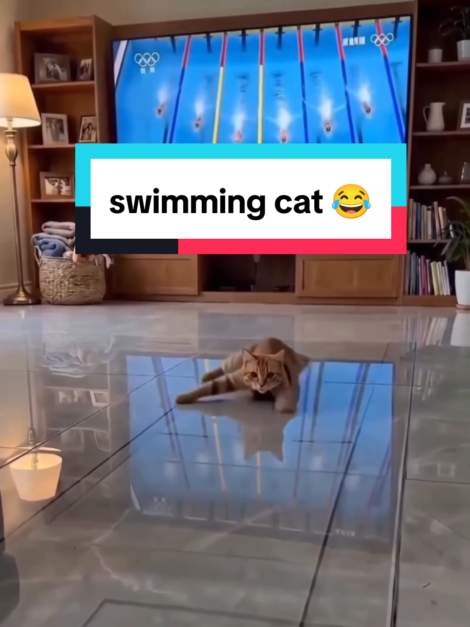 Swimming cat 😂😂😂