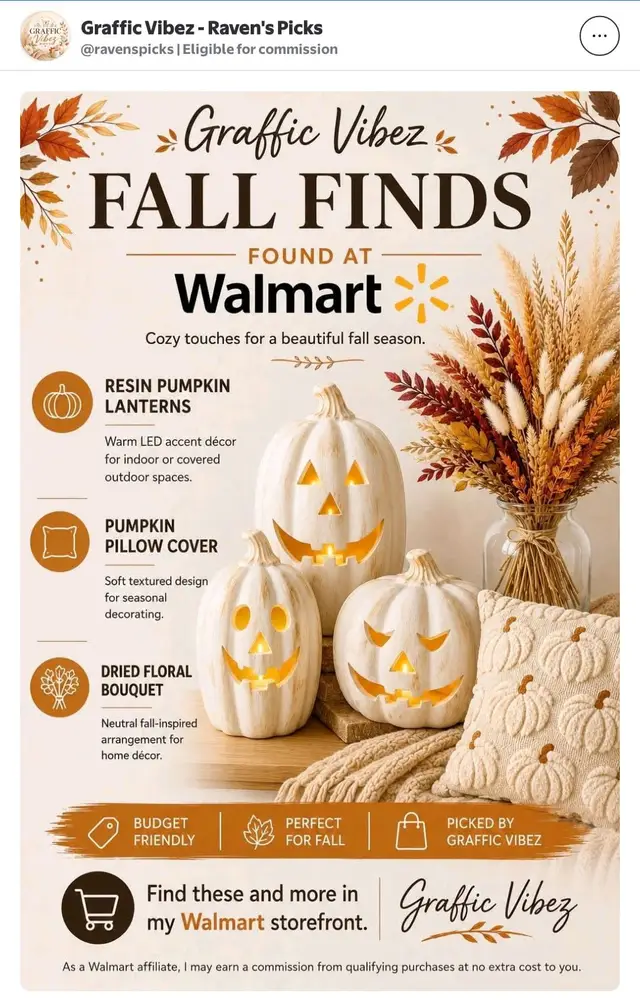 Shop here: https://walmrt.us/4pRrclh #autumn  #cozy  #fall  #madammorbidia  #homedecor 
