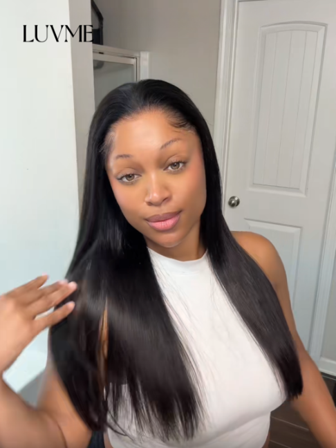 A natural-looking hairline that changes everything 👑✨ Hair:Lagos Hairline Over-Plucked M-Shaped Hairline Natural Looking Silky Straight Human Hair 13×4 Lace Frontal Wig Pre-Cut Lace 👉🏽Use checkout key LUVMETT at checkout for 30% off.（for new customer) - #luvme #wigs #humanhair #straighthair #lagos
