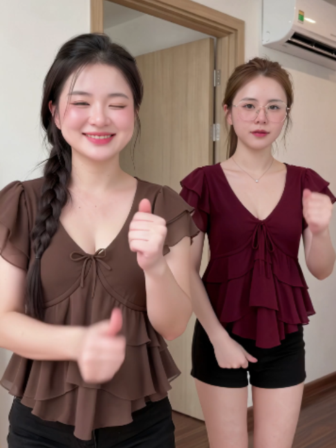 ÁO VOAN HÀN TẦNG BÈO BIGSIZE 50–90KG Mizu Bigsize Xinh | Áo Kiểu Dáng Bèo Tôn dáng Thanh Lịch, trẻ trung thời trang #thoitrangnu  #outfitxinh  #xuhuong  #duoctaitro  #quangcao