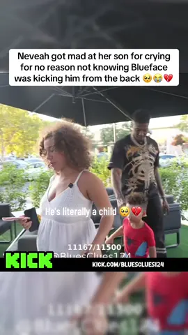 Neveah got mad at her son for crying for no reason not knowing Blueface was kicking him from the back 🥺😭💔 #blueface #neveah #fyp #viral 