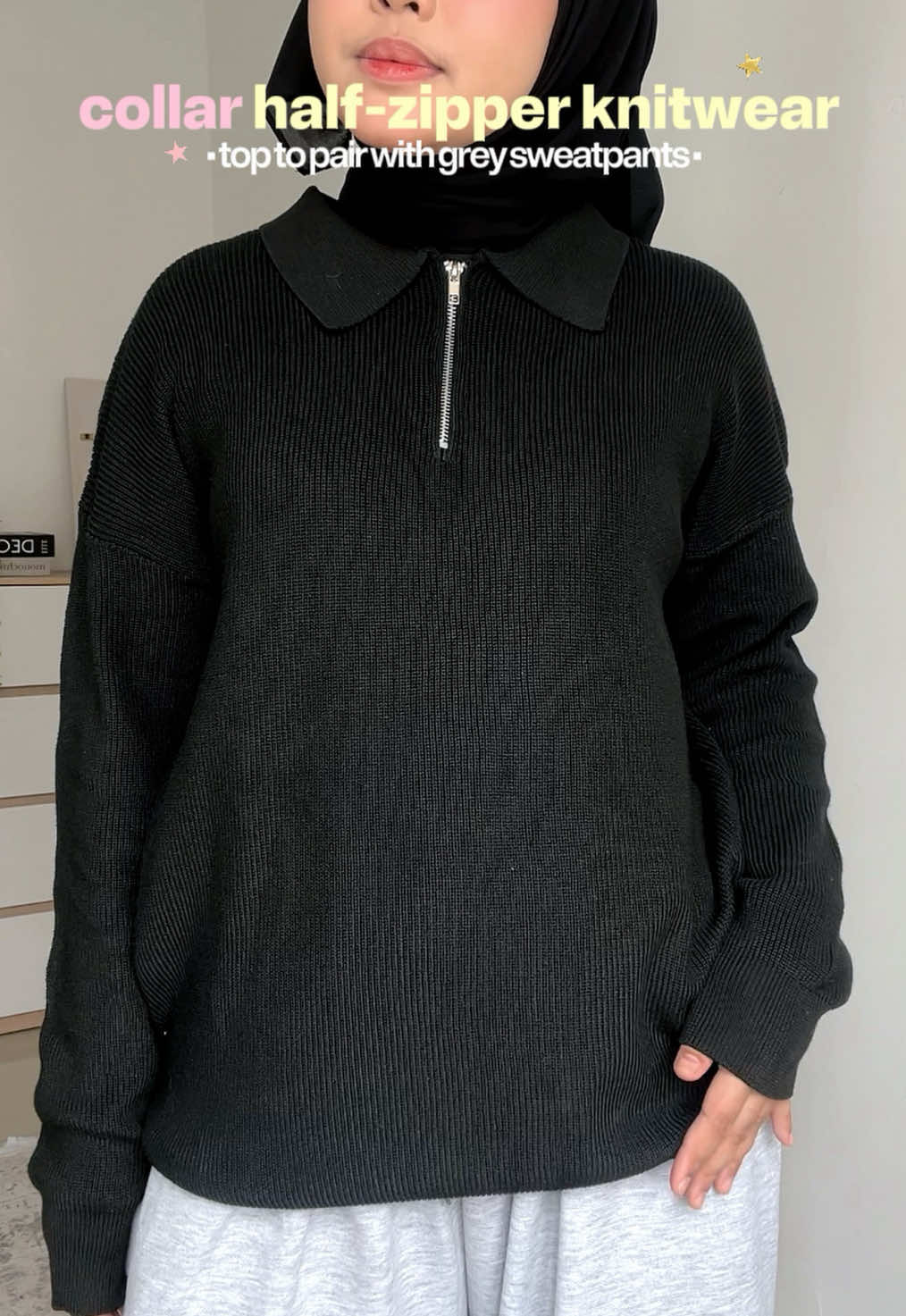 this top unisex ye! laki puan boleh pakai 🙂‍↕️🤏🏻 #knitwear #menknitwear #halfzipper 