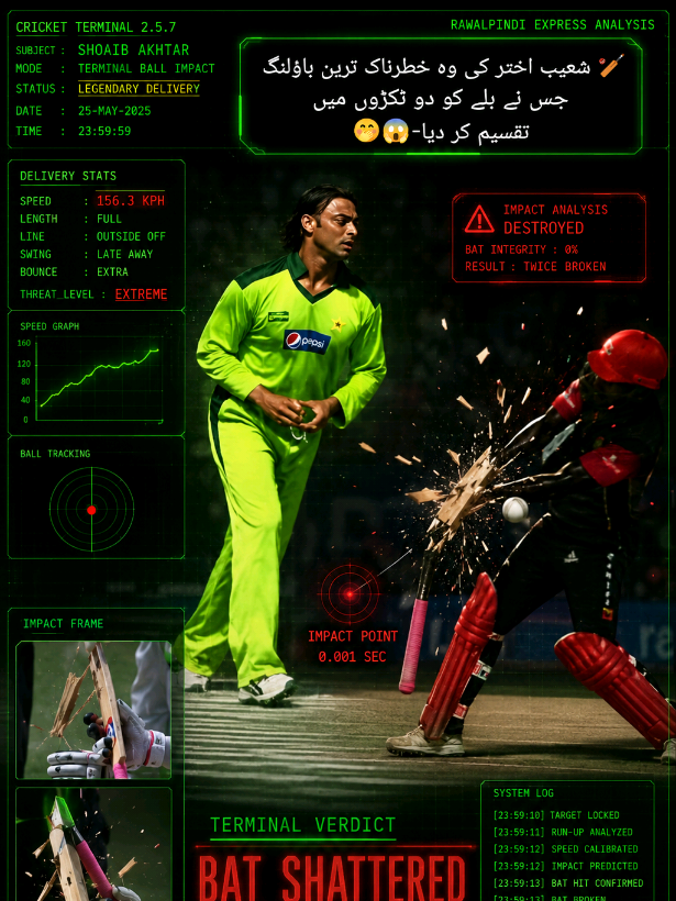Shoaib Akhtar’s Most Dangerous Bowling 🔥 That Split the Bat Into Two Pieces!👉☠️😱💀#trending ##viral #100mph # #viralreels #foryoupage 