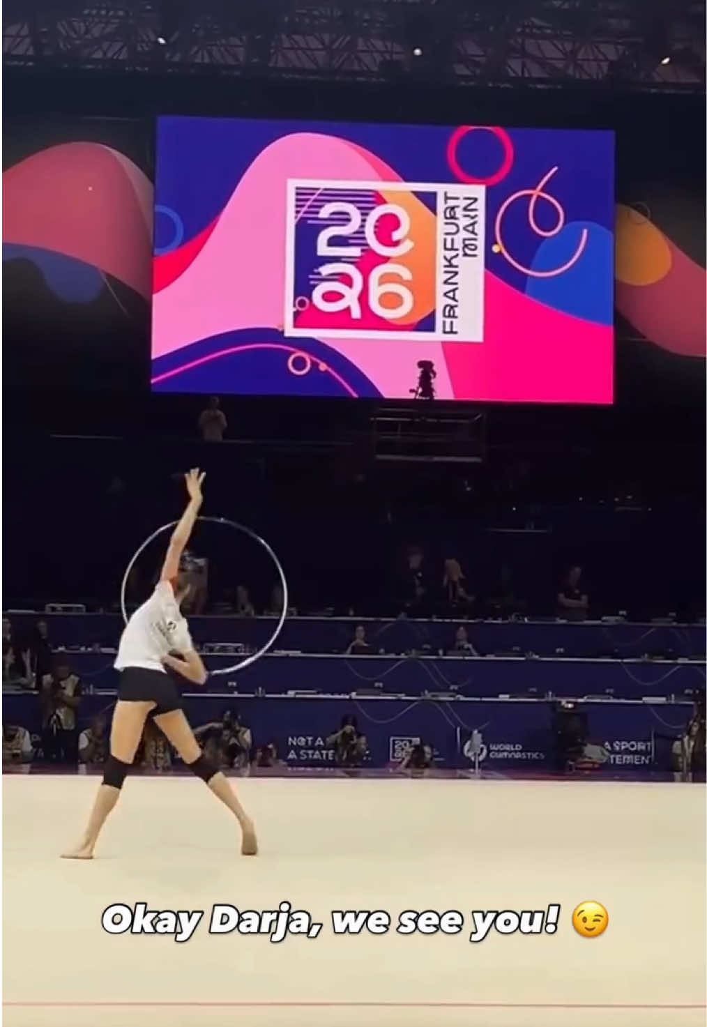 Home country. World Championships 🇩🇪✨ Darja Varfolomeev is getting her first feel of the Frankfurt arena during podium training. 🤸‍♂️ 1st day of qualifications are TOMORROW. Who's excited? 👀 #Frankfurt2026 #Rhythmic #WorldGymnastics #Gymnastics