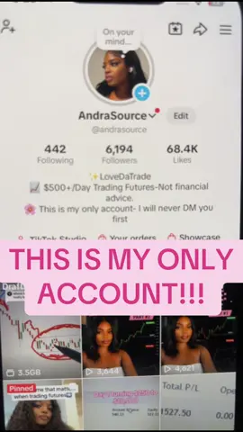 ✨My only account yall, I will never dm you first or ask for money! Any account that dm you, report them!  #tradingstrategy #makemoneyonline 