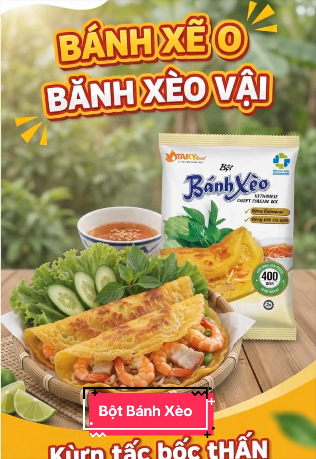 BÁNH XÈO bữa nay ngon quá xá với bột Tài Ký tiện dụng 🥰 #banhxeomientay #botbanhxeotaiky #lambanhxeogion #banhmientay #cogingon 