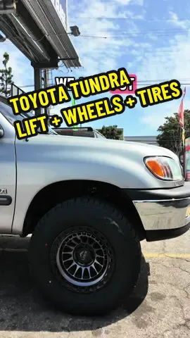 Toyota Tundra came in for a little love! Wheels , tires , and suspension is all your truck needs 🛞🦾 Open 7 days📍13441 imperial hwy📍 @Lock Offroad Wheels  #562tires 