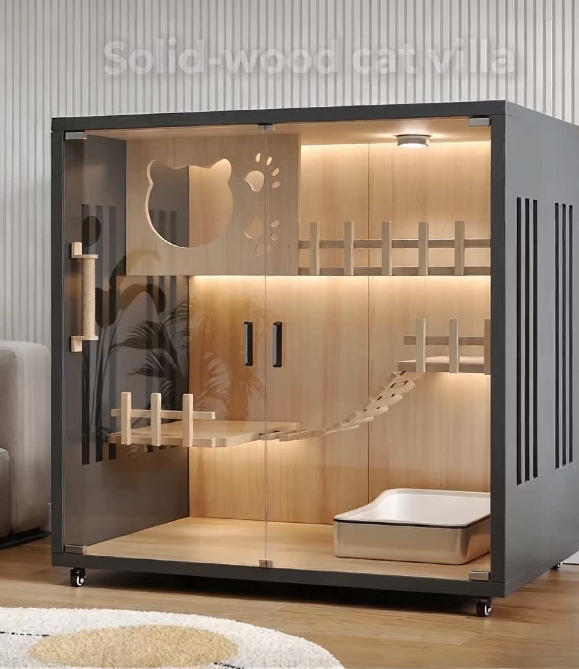 Walao, your kitty need a spacious and safe indoor home? #catvilla #solidwood #catcage #catnest #indoorcat 