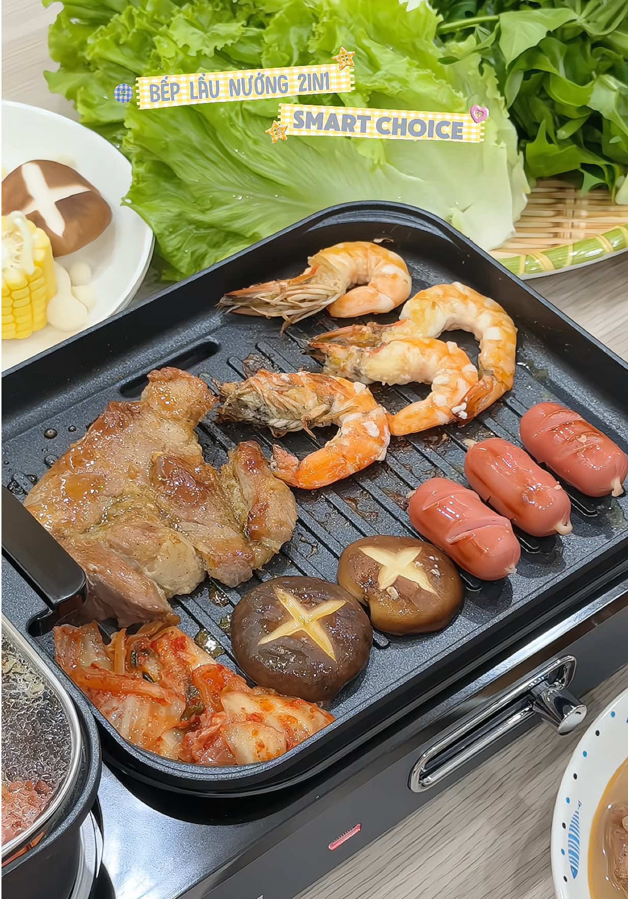 Bếp lẩu nướng 2in1 Smart Choice siêu tiện lợi, thiết kế sang xịn nữa chứ😍 #beplaunuong #smartchoice #viral 