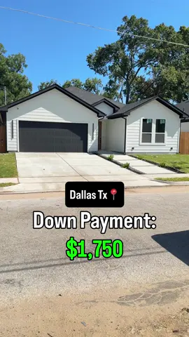 JUST LISTED🔥 Brand new build just listed minutes from Downtown Dallas. Great opportunity for a 1st time home buyer. 1,600+ square feet + 2 car garage and open concept floor plan. Primary bathroom has it all. Down payment is based on using a specific loan program. For additional questions send me a message. More than happy to help with your home buying process.  • • • #dallas #firsttimehomeowner #modernbuild 