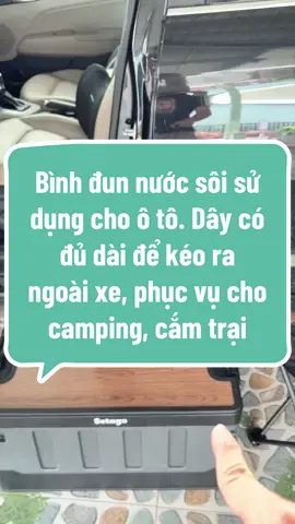 Bình đun nước sôi sử dụng cho ô tô. Dây có đủ dài để kéo ra ngoài xe, phục vụ cho camping, cắm trại không? #giaxe24h #binhdunnuocoto #phukienoto #camping #binhdunnuocxeoto 