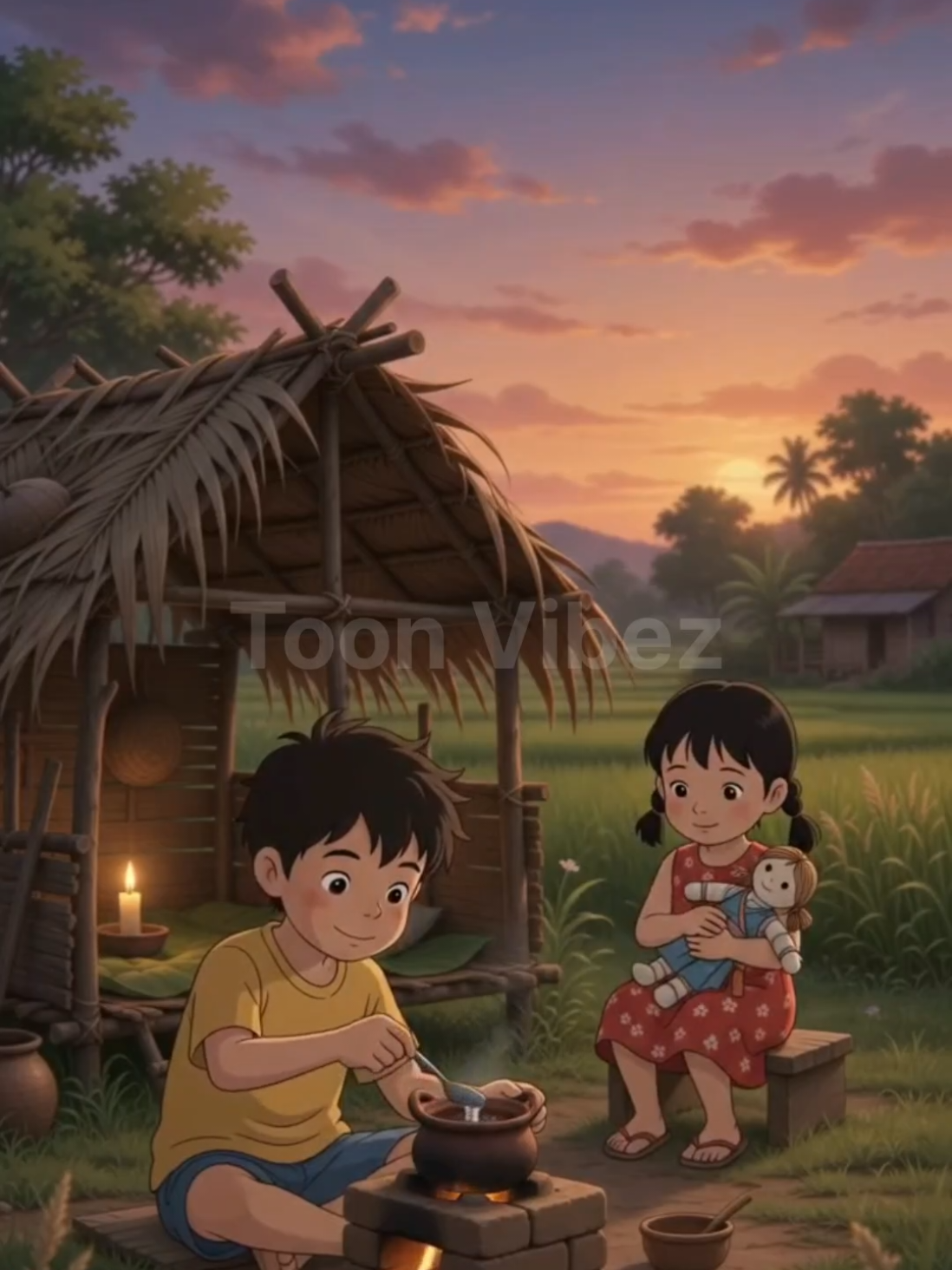 Little hands, big imaginations. 🏡✨ Some of the sweetest childhood memories were made with almost nothing. 🥹🌿 Who else misses days like these? ❤️👇 #ToonVibez #Nostalgia #ChildhoodMemories #VillageLife #ForYouPage