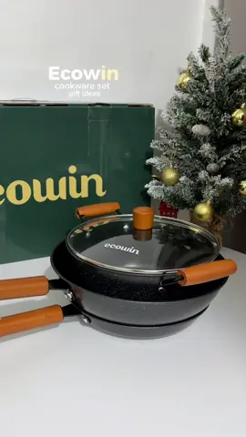 A pretty kitchen upgrade & the perfect Christmas gift 🎄🤍✨ #nonstickcookware #cookware #christmasgiftideas #ecowincookware 