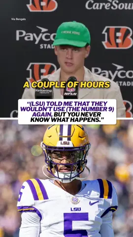 Joe Burrow weighed in on numbers being re-issued at LSU 👀 #cfb #CollegeFootball #footballtiktok #lsufootball #jaydendaniels 
