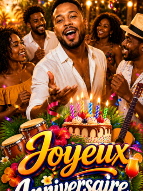 🎂 C’est ton jour de fête! 🥳🌴🎶 Aujourd’hui, tout le monde chante pour TOI! ❤️✨ 👉 Tu connais quelqu’un qui fête son anniversaire aujourd’hui? Envoie-lui cette chanson! 🎁🥁 #JoyeuxAnniversaire #Anniversaire #BirthdaySong #MusiqueTropicale #BonAnniversaire