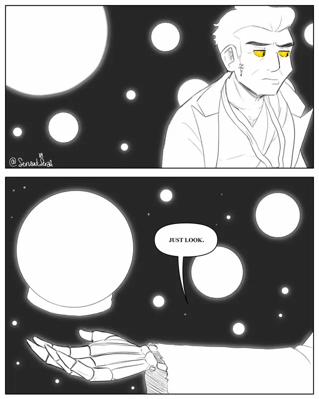 I hope you're all doing well! I forgot to update this comic, sorry. I was busy with life and prepring my trip to the UK. I'm currently in Scotland and will be in London next week :)  I totally used this part to draw some of my other AUs again hehe  I did all the previous parts in Procreate but for this one I switched to Clip Studio on my PC. Using this font for Death meant that I needed way more layers than usual for the text layers and my old iPad can only handle so much 😔 There’s only two parts left to this comic! #goodomens #goodomens3 #ineffablehusbands #aziracrow #goodomensfanart 