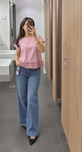 Office-ready or casual day out? 🤍 This blouse has that effortless classy look! Pair it with slacks for a polished office outfit or jeans for a cute casual vibe. ✨👚 #OfficeOutfit #CasualOutfit  #Blouse #OOTD #tiktokaffiliate 