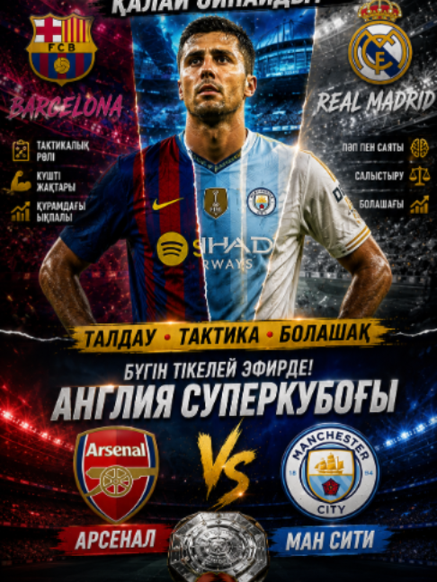 Бүгін екі қызықты тақырыпты бірге талқылаймыз! 🔥 🔵 Родри «Барселонада» ойнаса, қалай болар еді? Ол команданың ойынына қалай бейімделеді, қандай рөл атқарады және каталондықтардың тактикасына қаншалықты әсер етеді? 🔴⚪ Англия Суперкубогы Бүгін тікелей эфирде «Арсенал» 🆚 «Манчестер Сити» матчын бірге тамашалаймыз! #rodri #arsenal #mancity #barcelona #рекомендации