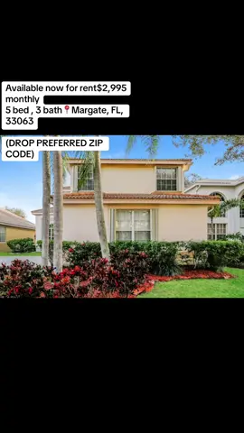 🏡 🔥 Spacious 5-Bedroom Home for Rent in Margate, FL! 🔥 Now available in Margate — this spacious 5-bedroom, 3-bath home offers plenty of room for comfortable family living! 📍 7580 Belmonte Blvd, Margate, FL 33063 🛏️ 5 Bedrooms 🛁 3 Bathrooms 💰 Rent: $2,995/month ✨ Generous living and dining spaces ✨ Functional kitchen with ample storage ✨ Comfortable bedrooms with a practical layout ✨ Great option for families needing extra space ✨ Conveniently located near shopping, dining, parks, schools, and major roads 📩 Interested? Send me a direct message today for availability and rental details! #MargateFL #FloridaRentals #FloridaHomes #HomesForRent #HouseForRent      🏡🌴