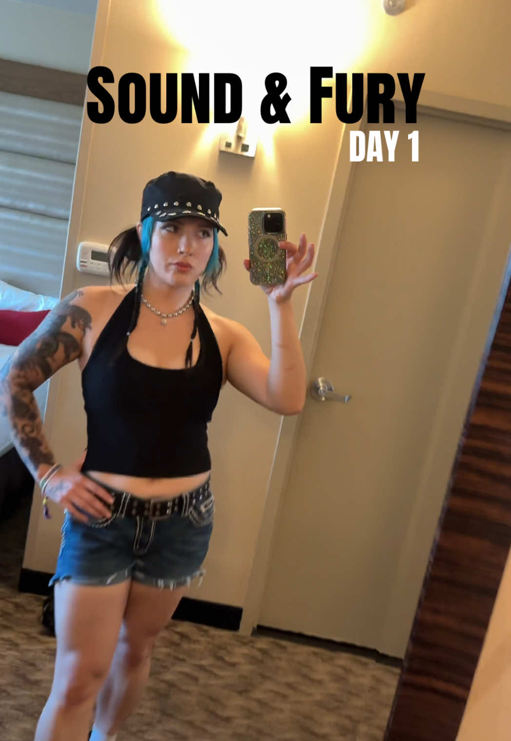 Day 1 of #soundandfury 🫡🔥 much fun, very hot, yummy food, sick music, and hanging with my besties 🤭#kaylahardcore #hardcore  #festivalvlog (I’m lwk bad and getting videos of sets 😔 ) 