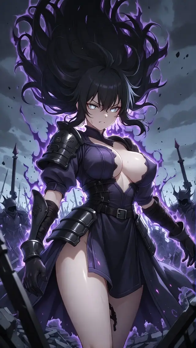 Army of shadows at her command #AuraFarming #VoidGeneral #AIAnime #AnimeWallpaper #fyp