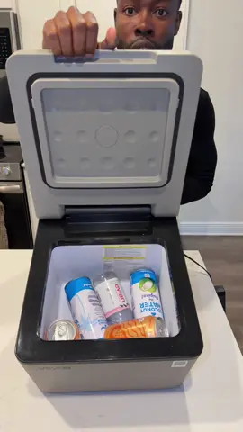This keep Food and Drinkd Ice-Cold without dealing with buying ice constantly or melting ice ever again! #vevor #portablefridge #roadtrip #portablerefridgerator 
