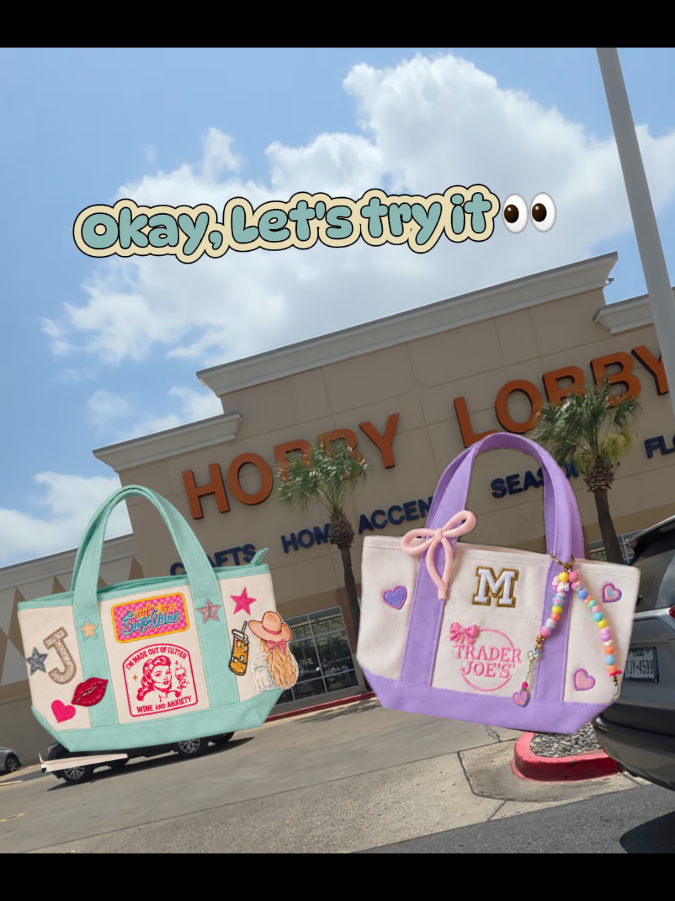 The viral tote, but make it mine 🤎✨ #hobbylobby  #viraldiy  #totebag #diyproject 