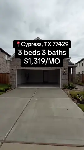 🏡we found deals on Cypress Tx. 🛌 3 Bedrooms | 🛁 3 Bathrooms | 2,310 Sq Ft 💰 Rent: $1,319/Month 📍Ideal location - close to shopping, dining, and major highways Beautiful, spacious home in a great neighborhood with plenty of room for your family. Move-in ready and available now! Sarah Torres | REALTOR  Home by Private landlord. TEXT “CYPRESS” to 📲(989) 900-7652 let’s make your next move your best. #forrent #househunting #rent #moveinready #cypresstx 