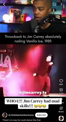 WOW!!! I’m surprised this old clip seen the light of day! But it seems that Jim had Vanilla Ice’s dance moves down pat! LOL! #jimcarrey