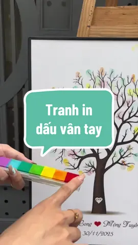 Tranh in dấu vân tay wedding tree, đám cưới, sự kiện trường học, year end party