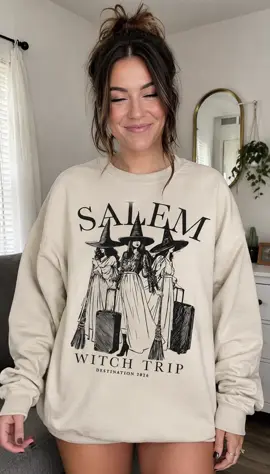 Tag the 2 witches coming to Salem with you 🧹 #salemwitch #halloweensweatshirt #girlstrip #spookyseason #witchyvibes 