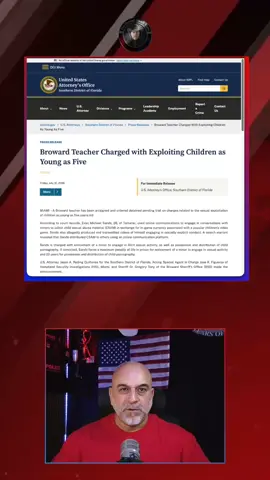 Evan Michael Sands, 26, of Tamarac, Florida, a Broward teacher, was charged with enticement of a minor and with possession and distribution of child sexual abuse material, and ordered detained. Federal Prosecutors say he solicited material from children in exchange for in-game currency tied to a popular children's video game, and that the children were as young as five. If a child has game currency or in-game items nobody in the family paid for, someone gave them to that child. Follow The Patriot Jihadi Show for daily public safety and awareness content. Stay safe out there. #ThePatriotJihadiShow #SafeCoreInitiative #SafetyAwareness #ShawnPardazi