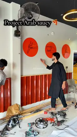Another Chinese Art work ❤️ Arab saucy project 🍕 Restaurant degisne  Restaurant interior  #ADInterior #restaurant #projectdone #foryoupage #fastfood 
